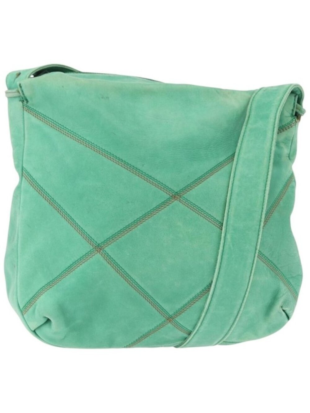 Authentic LOEWE Shoulder Bag Leather Green
